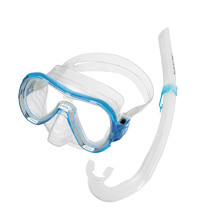 Set Snorkeling SEAC Panarea MD - Maschera E Boccaglio Per Bambini, Trasparente/Blu - Foto 3