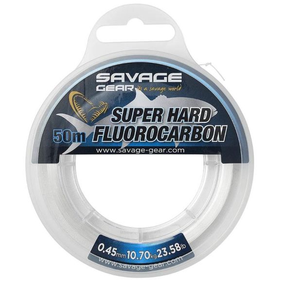Filo Da Pesca Fluorocarbon Savage Gear Super Hard Leader - 50M 0,68MM  22,40KG 49,38LB -  - Tutti i sport nautici