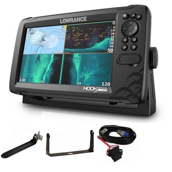 Ecoscandaglio GPS Lowrance Hook Reveal 9 CHIRP Tripleshot + Trasduttore  83/200/455/800 KHz -  - Tutti i sport nautici