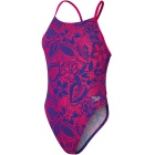 Costume da bagno donna Allover Tie-Back Speedo Chroma Blue/ Electric Pink - Taglia 36
