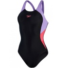 Costume da bagno donna Colourblock Splice Muscleback Speedo Black/Miami Lilac/Rasberry Fill - Taglia 46