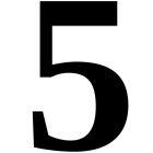 Numero nero 8 cm - Scafo duro - 5