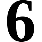 Euromarine  lettera adesiva nera 70mm - Numero 6 o 9