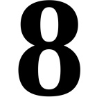 Numero nero 8 cm - Scafo duro - 8