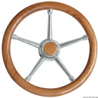 Volante barca Osculati poliuretano morbido teak/acciaio inox 350 mm 