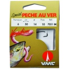 Speciale pesca al verme 7051 BK 50 cm Ganci N°6 su Nylon 14/100