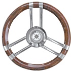 Volante barca Osculati legno curvo effetto carbonio/acciaio inossidabile 350 mm