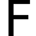 Lettera F - 18 cm - Nero