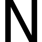 Euromarine  lettera adesiva nera 70mm - lettera N