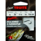 Fluorocarbon speciale forgiato per trote con paletta 7050 BK 50 cm Ami da pesca N°6 su Nylon fluorocarbon 17,5/100