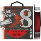 Filo trecciato da pesca Powerline Braid Power X8 Rosso 300 m 11/100 - 18 lbs