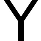 Lettera Y - Nero - 18 cm
