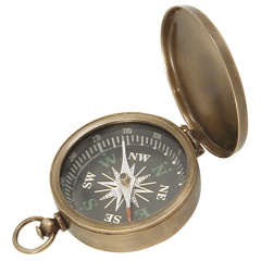 Bussola Ø 4,5 cm - Ottone anticato