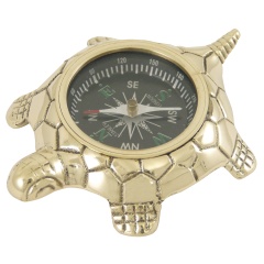 Fermacarte per bussola aDécomarine tartaruga - Ottone lucido