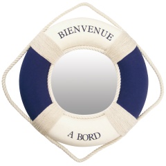 Specchio boa Décomarine "Welcome aboard" - Ø 30 cm