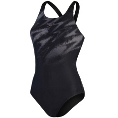 Costume da bagno donna Hyperboom Placement Muscleback Speedo Black/Dove Grey - Taglia 40