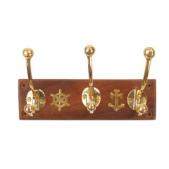 Appendiabiti su corchet in legno e ottone