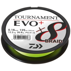 Filo trecciato da pesca Daiwa Tournament 8 Braid Evo+ Chartreuse 135 m