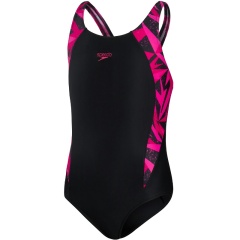 Costume da bagno Hyper Boom Splice Muscleback Speedo Black/Electric Pink/Ecstatic - Taglia 14 anni