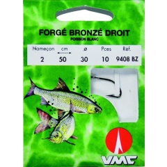 Dritto forgiato bronzato 9408 BZ 50 cm Ami da pesca N°16 su Nylon 12/100