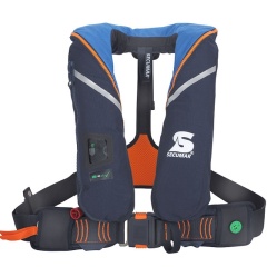 Gilet de sauvetage Automatique Secumar Survival 220N Bleu clair + harnais