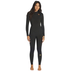 Muta surf donna Billabong Synergy 3/2 Front Zip - Wild Black-T.12