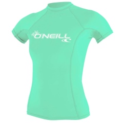 T-shirt donna in lycra manica corta O'neill Basic Skins Light Aqua