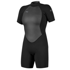 Shorty femme manches courtes O'neill Reactor 2 mm back zip Noir