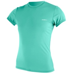 Lycra femme manches courtes O'Neill Basic Skins Sun Shirt Turquoise