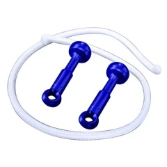 Inserto in alluminio blu Epsealon per il montaggio di elastici da legare