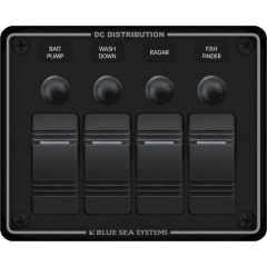 Pannello elettrico Blue Sea nero a 4 vie