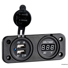 Voltmetro Osculati digitale 8/32 V e doppia presa USB