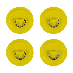 Pack 4 anneaux inox D-Ring avec patch Jaune