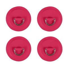 Pack 4 anneaux inox D-Ring avec patch Rose