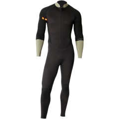 Combinaison longe cote homme Dualzip Steamer 3/2mm Noir-Olive
