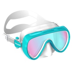 Maschera Cressi Honey Donna, bianco / acquamarina, UV 420, blu / arancione