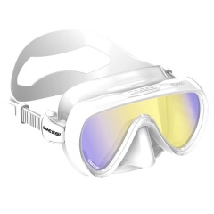 Maschera Cressi Honey Donna, bianco, UV 420, blu/giallo