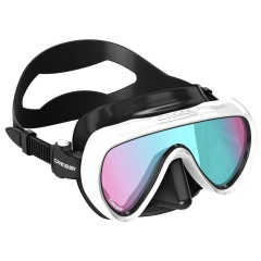 Maschera Cressi Honey Donna, bianco/nero, UV 420, blu/arancione