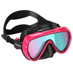 Maschera Cressi Honey Donna, nero / fucsia, UV 420, blu / arancione