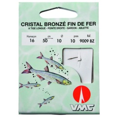 Cristallo di ferro finemente bronzato 9009 BZ 50 cm Ami da pesca N°16 su Nylon 12/100