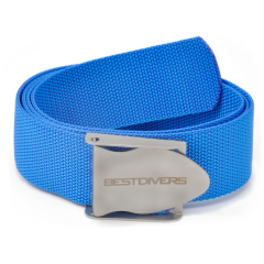 Cintura da immersione Best Divers Nylon blu con fibbia in acciaio inossidabile
