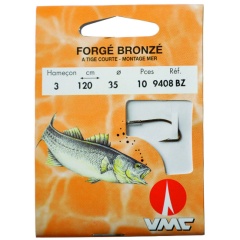 Gambo corto in bronzo forgiato 9408 BZ 120 cm Ami da pesca N°1 su Nylon35/100