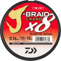 Filo trecciato da pesca Daiwa J-Braid Grand X8 grigio 35/100 1350 M 36kg