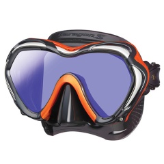 Maschera subacquea Tusa Paragon S Nero/Arancione