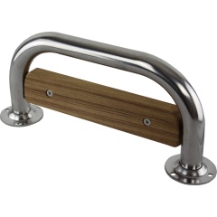 Gradino Cape Horn in acciaio inox con teak - 270 x 130 mm