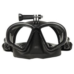 Masque de chasse sous marine en apnée Sigalsub Mate Noir antireflet avec adaptateur GoPro
