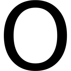 Lettera O - Nero - 18 cm