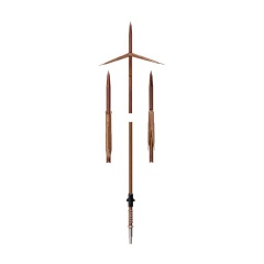 Asta Devoto in acciaio inox per Tahitiana tender gommone doppia aletta - 115 cm ∅7 mm - tacco Cressi/Seac sub