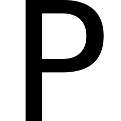 Lettera P - pneumatico - Nero