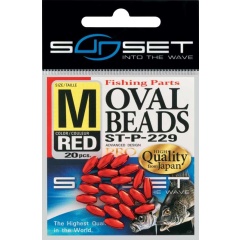 Perline ovali dure Sunset Perline rosse ST-P-229 Taglia L